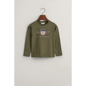 Dívčí tričko TRIČKO GANT ARCHIVE SHIELD LS T-SHIRT JUNIPER GREEN