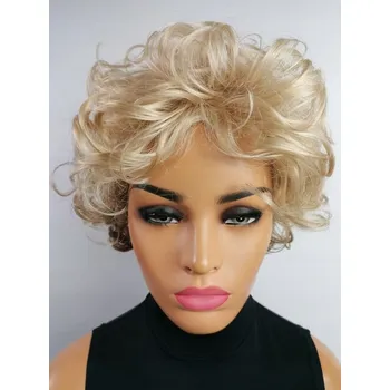 Paruka Paruka BARBARA dámská klasická blond krátká kudrnatá