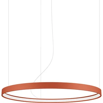 Moderní LED lustr RIO 78 červená okr, nastavitelný do obýváku nebo nad stůl, 78 cm