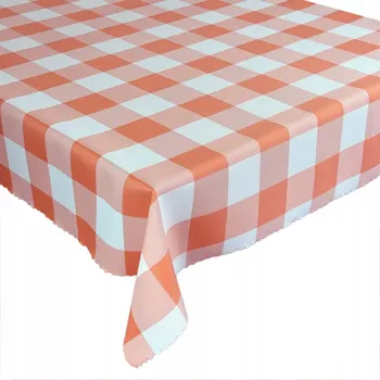 ubrus Ubrus Odolný Skvrnám Dekorativní Alice Kostkovaný Oranžový 110x180 cm