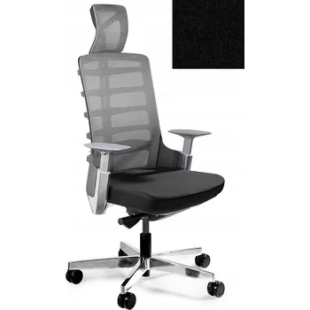 UNIQUE Kancelářská židle SPINELLY ČERNÁ/ČERNÁ KŮŽE