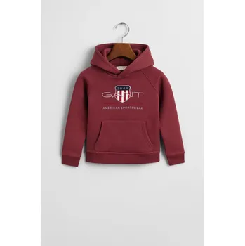 Dívčí mikina MIKINA GANT ARCHIVE SHIELD RAGLAN HOODIE WINE RED