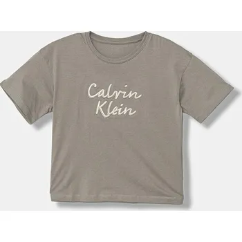 Chlapecké tričko Dětské bavlněné tričko Calvin Klein Jeans šedá barva, IG0IG02973 IG0IG02973.9BYA 90X, vel. 128