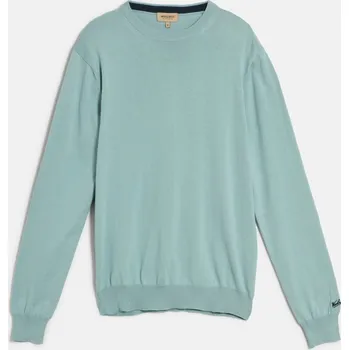 Pánský svetr SVETR WOOLRICH LOGO COTTON CREWNECK CHINOIS GREEN
