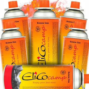 Plynová kartuše SADA 6 KARTUŠÍ 400ML PLYN DO VAŘIČE NÁPLŇ PLYNOVÁ KARTUŠE 220G 180 MINUT