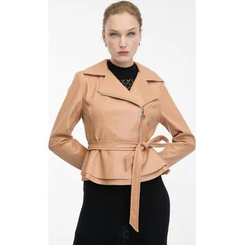 Dámské oblečení Orsay Dámské Světle hnědá dámská koženková bunda ORSAY Hnědá M (2862604)