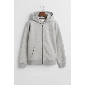 Dívčí mikina MIKINA GANT SHIELD ZIP HOODIE LIGHT GREY MELANGE