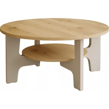 Konferenční stolek Konferenční stolek KASZMIR Dub Artisan 80 cm Kulatý JAPANDI BOHO Obývací pokoj