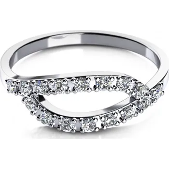 Prsten Couple, Elegantní prsten Emma I, bílé zlato se zirkony, vel. 55, prům. 17.5 mm, 585-68-1-0555.1B00.0.55.001