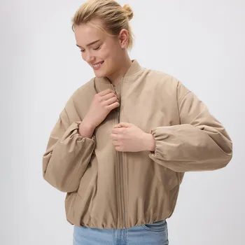 Dámské oblečení Reserved - Oversize bomber bunda - béžová - YT383-80X - YT383-80X-X_S