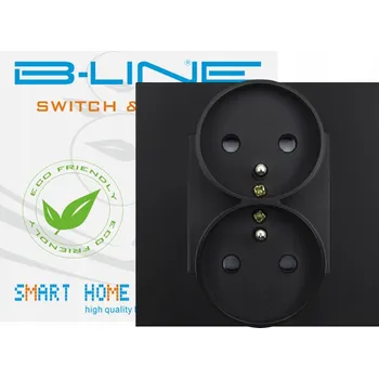 Elektrická zásuvka Černá nástěnná Elektrická Zásuvka B-line