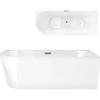 Vana Akrylátová rohová vana Corsan s odtokem uprostřed, 160 x 75 cm