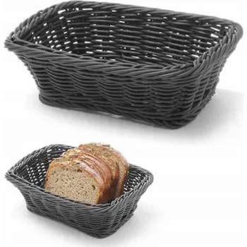 chlebník Košík na pečivo obdélníkový polypropylenový černý 190x130x60 mm - Hendi