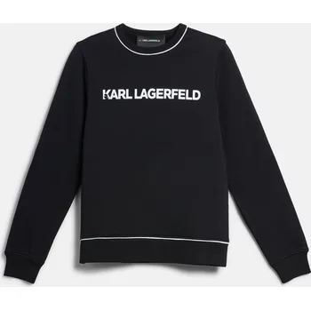 Dámská mikina MIKINA KARL LAGERFELD LOGO PIPING SWEATSHIRT BLACK
