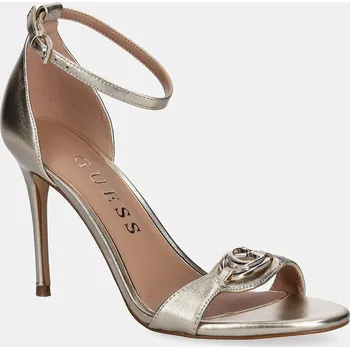 Dámské sandále Kožené sandály Guess KABRINA FLTKAB.LEM03.PLATI zlatá GLD, EUR 37