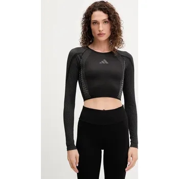 Pánské tričko Tréninkové tričko s dlouhým rukávem adidas Performance POWER JH1364 černá 99X, vel. XL