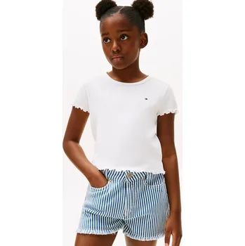 Dětské tričko Tommy Hilfiger KG0KG08590.104.122.9BYA bílá 00X, vel. 104