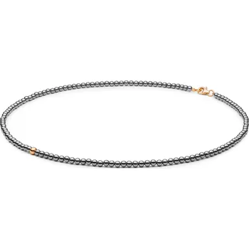 Náhrdelník ANNA PERLY Minimalistický náhrdelník s terahertz kuličkami a růžově pozlaceným stříbrem