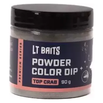 Návnadové aroma LT BAITS Top Crab powder color dip 90g