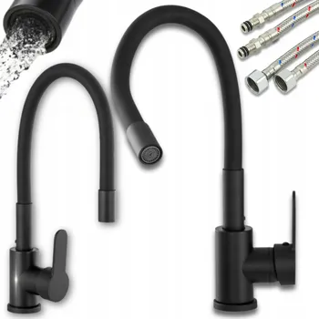 Vodovodní baterie Stojánková kuchyňská baterie Smart-Compras ČERNÁ MATNÁ černá