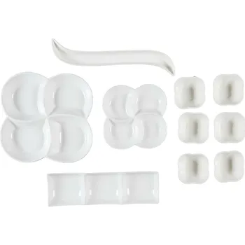 Sada 10 misek na servírování předkrmů, bílá