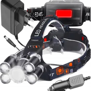 Čelovka ČELOVKA 5x LED SVÍTILNA ČELOVÁ NA HLAVU 2x BATERIE