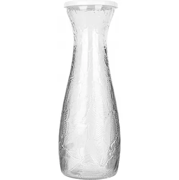 SKLENĚNÁ KARAFA DŽBÁN NA VODU 1000ml 1 LITR NA VÍNO A NÁPOJE S VÍKEM