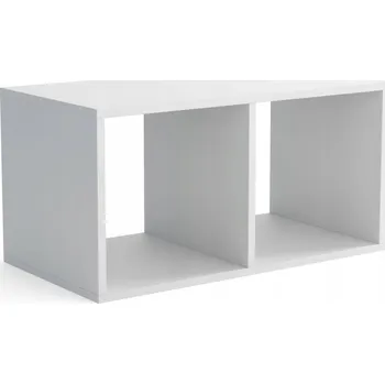 regál Modulární regál PERUS dvojitý bílý klasický závěsný do obýváku ložnice