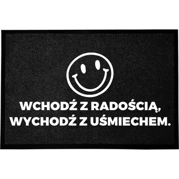 Rohožka VSTUPNÍ ROHOŽKA MONOCHROM 40X60 CM DEKORACE DOMU STYLOVÁ ČERNÁ S POTISKEM