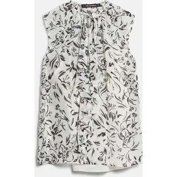 Dámská košile HALENKA KARL LAGERFELD RUFFLE FEMININE BLOUSE PRISTINE BLACK FLOWER AOP