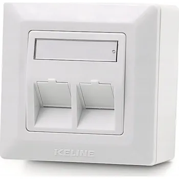 Elektrická zásuvka Keline zásuvka Modulo50 Cat 5E, povrchová, osazená s 2xKEJ-C5E-S-TL
