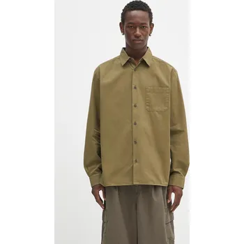 Pánská košile Bavlněná košile A.P.C. Chemise Malo Logo, L, zelená, 87X