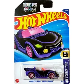 auto na autodráhu Hot Wheels Moster High Ghoul Mobile fialový