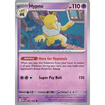 Karetní hra Pokémon MEW 097/165 Hypno - 151 Stav: Near Mint, Verze: REVERSE HOLO