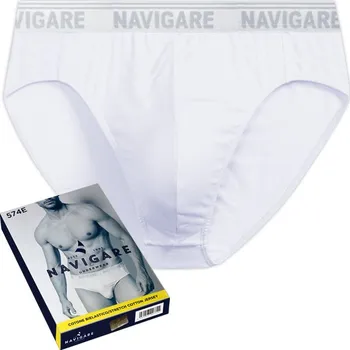 Slipy Pánské slipy NAVIGARE PREMIUM svrchní guma 574E bílé L