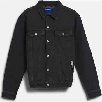Pánská větrovka BUNDA KARL LAGERFELD JEANS KLJ REGULAR DENIM JACKET WASHED DARK GREY DENIM