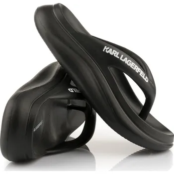 Dámské žabky PANTOFLE KARL LAGERFELD JEANS SKOONA II HOTEL KARL THONG BLACK RUBBER