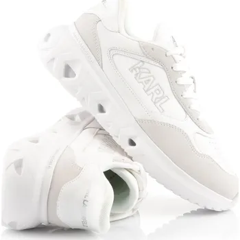 Dámské tenisky TENISKY KARL LAGERFELD K/KITE RUN KARL LOGO LO LACE WHITE LTHR & SUEDE