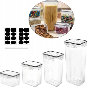 Dóza na potraviny NÁDOBY NA POTRAVINY S TĚSNÍCÍM VÍKEM KUCHYŇSKÝ SET 16 KS