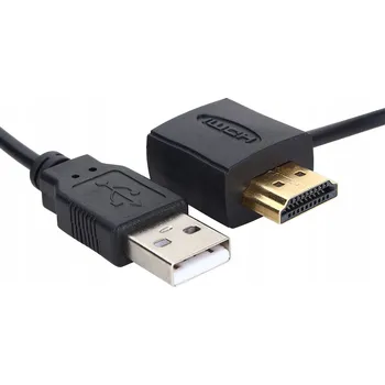 Video kabel HDMI ADAPTÉR - HDMI (M) na HDMI (F) 50 CM + USB 2.0