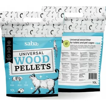 Podestýlka pro kočku SABA DŘEVĚNÉ PELETOVÉ STELIVO PODESTÝLKOVÉ PELETY PRO KOČKY PERUTY, KRÁLÍKY A ZVÍŘATA 10 L