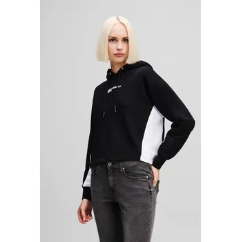 Dámská mikina MIKINA KARL LAGERFELD JEANS KLJ COLOUR BLOCK HOODIE BLACK/WHITE