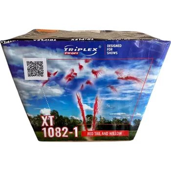 Zábavní pyrotechnika DENNÍ dýmový ohňostroj ČERVENÝ šikmý 36 ran 30mm