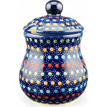 Cukřenka Malá cukřenka, nádobka na hořčici 160 ml UNIKÁT dekor IZ20 Keramika Bolesławiec