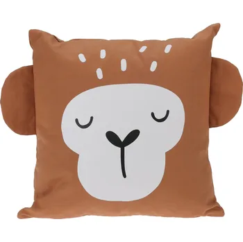 Dekorativní polštářek H&L Dětský polštář Safari Opice, 40x40cm, hnědá