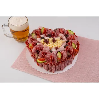 Sladká Pohotovost Slaný dort srdce Velikost: 1 Kg, Náplň: budapešťská pomazánka