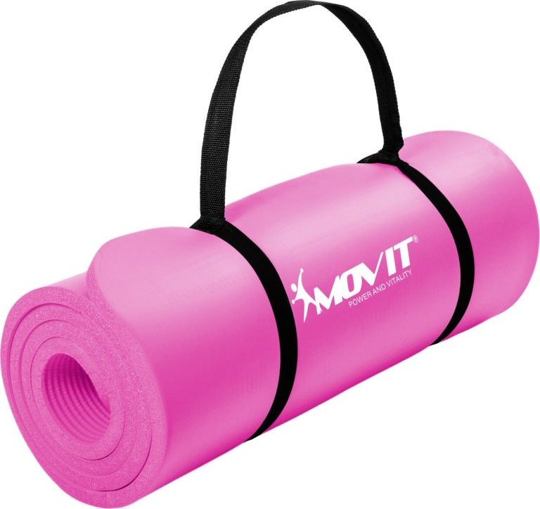 MOVIT Gymnastická podložka na jógu, 183 x 60 x 1 cm, růžová