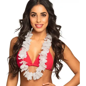 Karnevalový kostým Havajský květinový věnec bílý