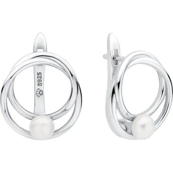 Náušnice Gaura Pearls Stříbrné náušnice s bílou perlou Hestia, stříbro 925/1000 SK22228EL/W Stříbrná Bílá