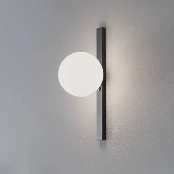 Lampička ALDEX Nástěnné světlo Garda, černé, kov, sklo, 1 žárovka - Ø stínidlo na lampu 14 cm černá, bílá 1 x 10 W LED - Doprava zdarma